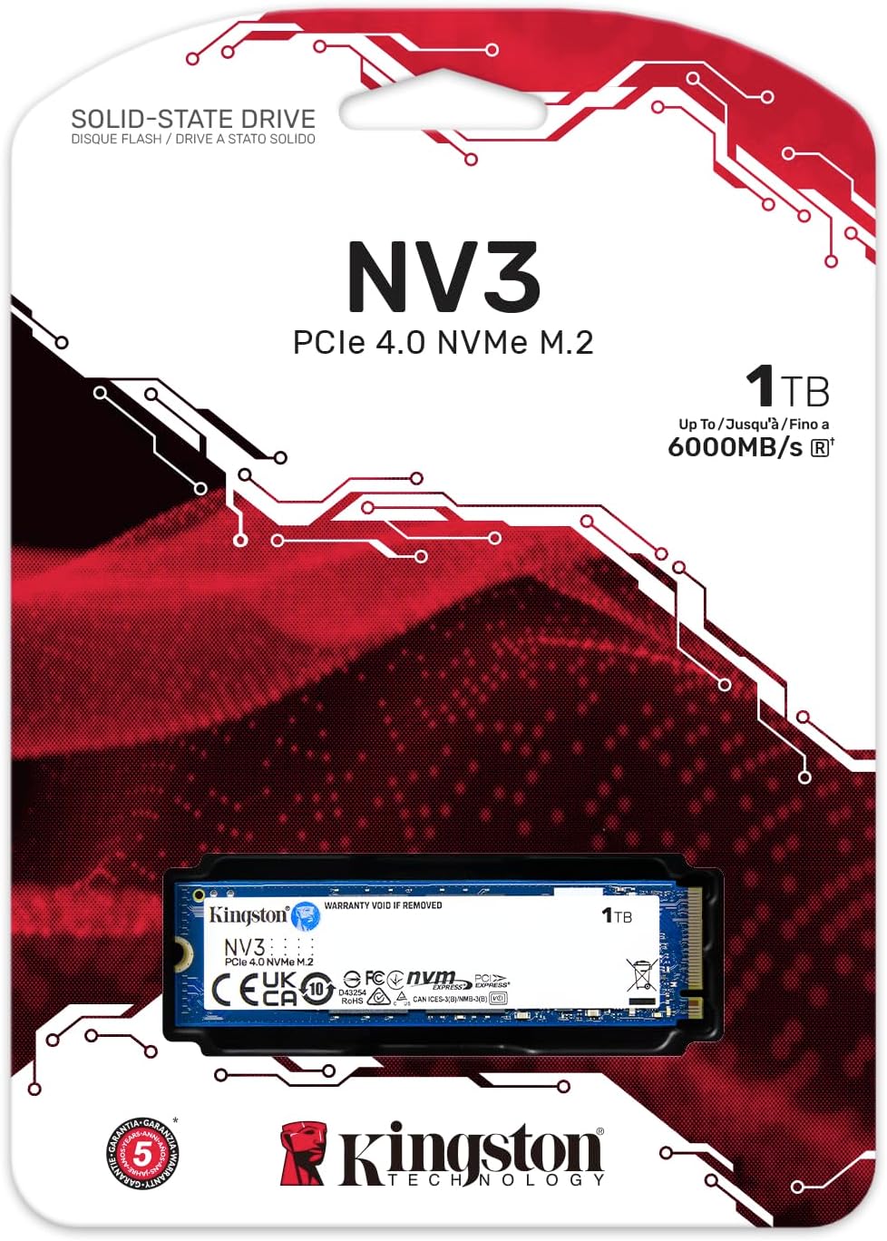 Kingston NV3 NVMe SSD 1TB M.2 2280 PCIe