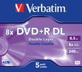 Verbatim DVD+R Double Layer Matt Silver 8x, 5pcs