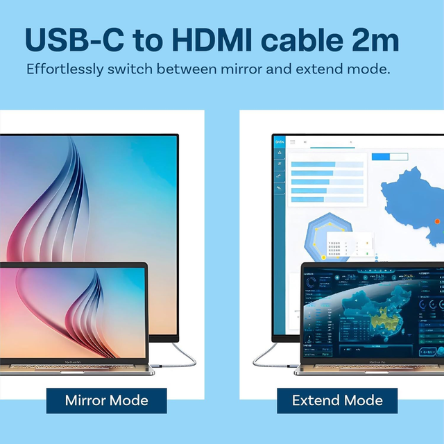 2M USB-C to HDMI Cable 4K@30Hz