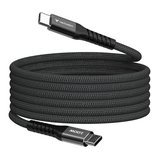 Verbatim Sync And Charge 100-Watt Magnetic Cable, Black