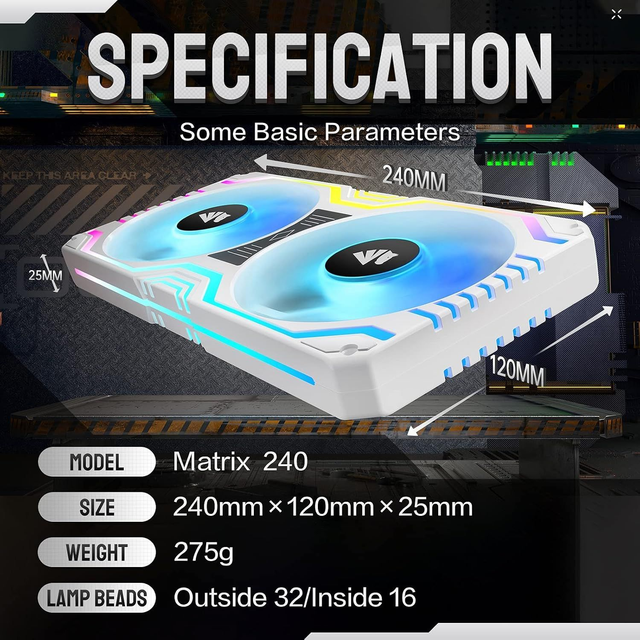 AsiaHorse Matrix 240mm Fan - White