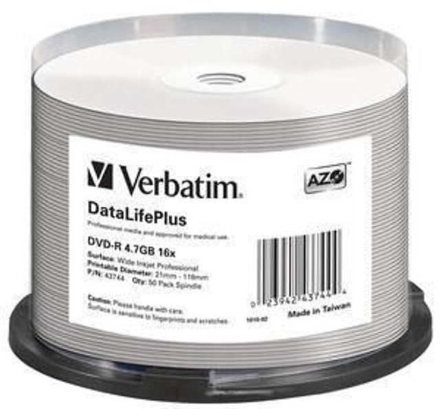 Verbatim DVD-R 16x DataLifePlus, 4.7GB, 50pk Spindle