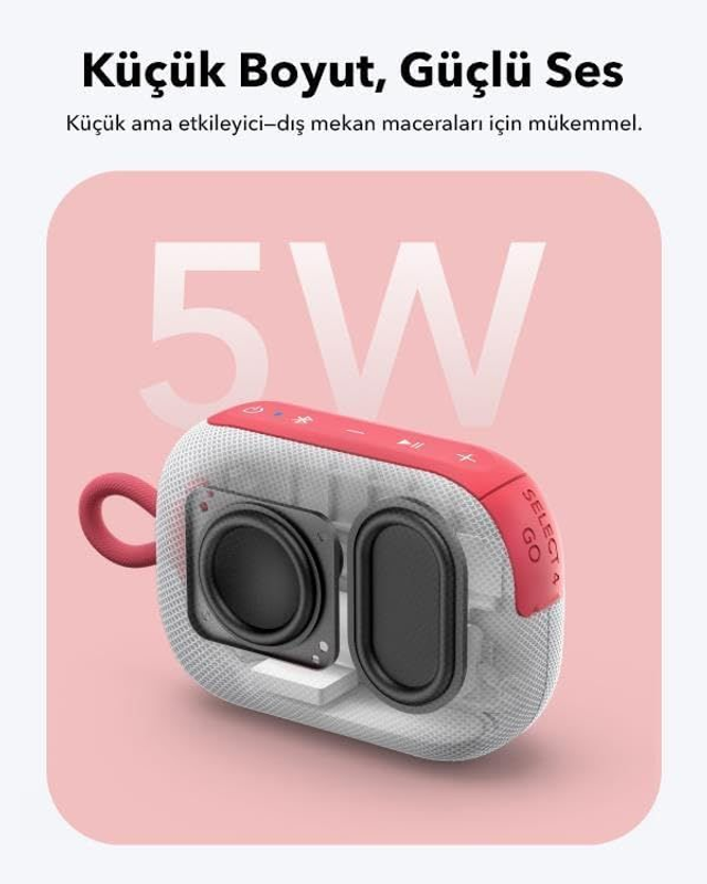 Soundcore Anker Select 4 Go Bluetooth Speaker (white-rose)