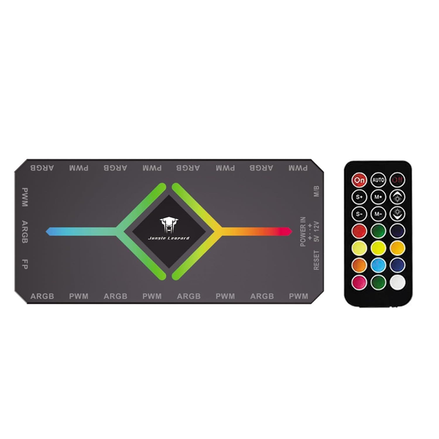 ARGB PWM Fan Hub with Controller - Black
