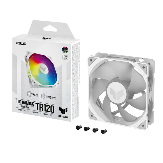 Asus TUF Gaming TR120 ARGB Fan – Single Pack 12 Cm White